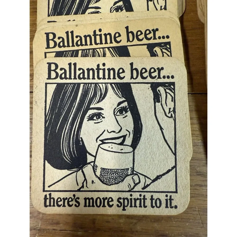 VINTAGE BALLANTINE BEER COASTERS LOT‎ OF 26 THERE'S MORE SPIRIT TO IT
